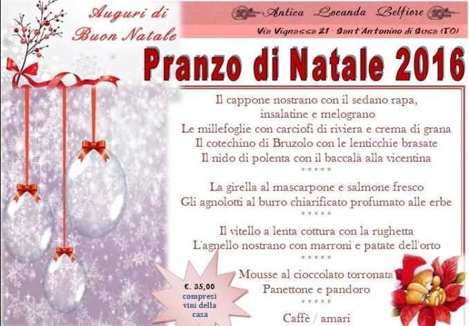 Pranzo di Natale 2016 - Antica Locanda Belfiore