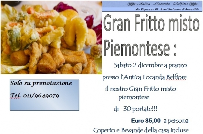 Ritorna il nostro Fritto misto piemontese - Antica Locanda Belfiore