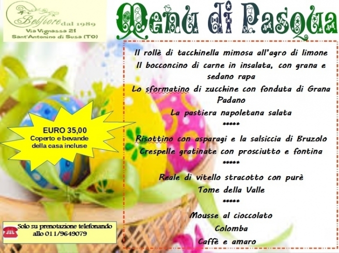 21.04.2019: Pasqua 2019 - Antica Locanda Belfiore
